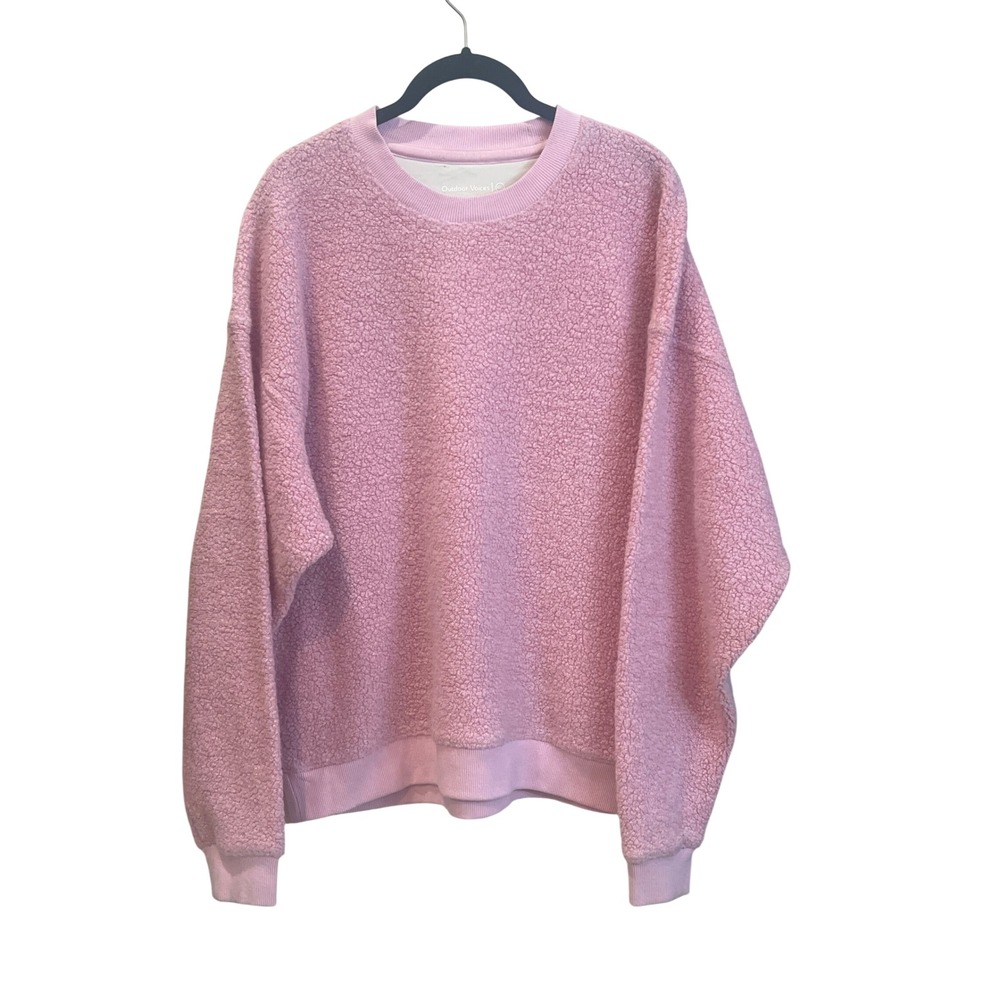 Outdoor Voices MegaFleece Crewneck Sweatshirt Pink‎ Wool Blend Pullover Size XXL